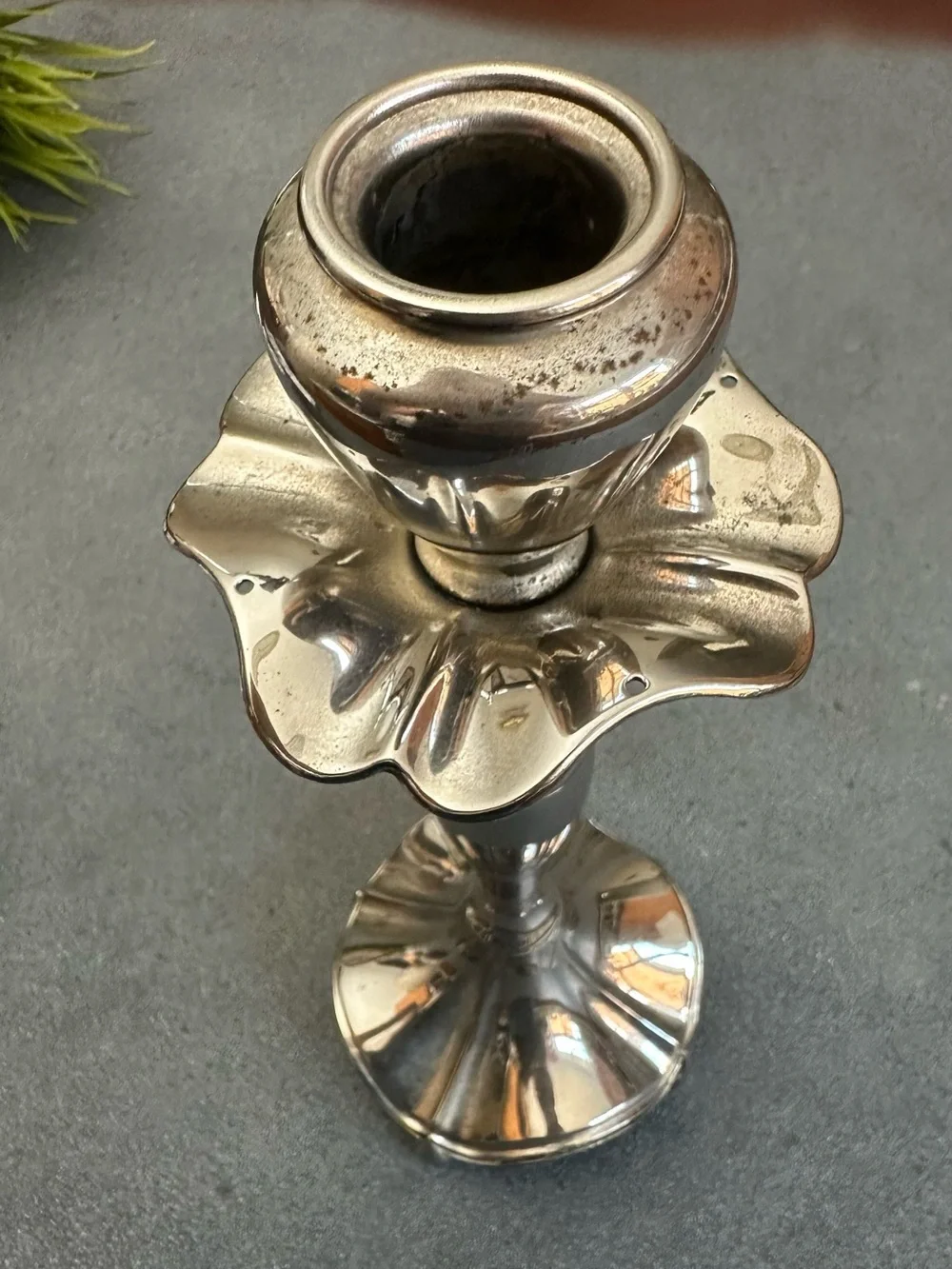 FLORAL SILVER-PLATED CANDLESTICKS